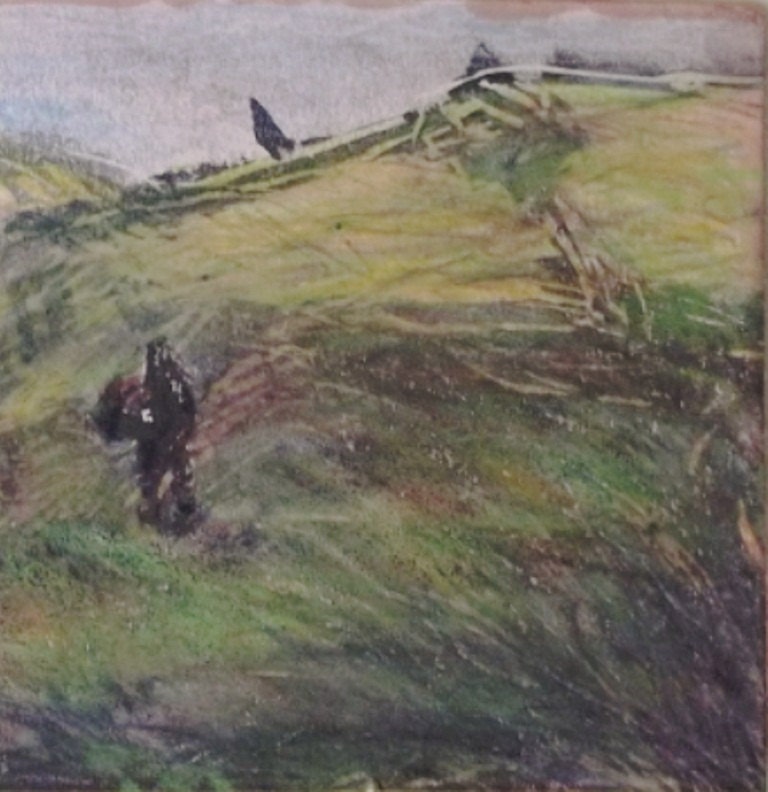 Miniature, Untitled, Mixed-media linocut print