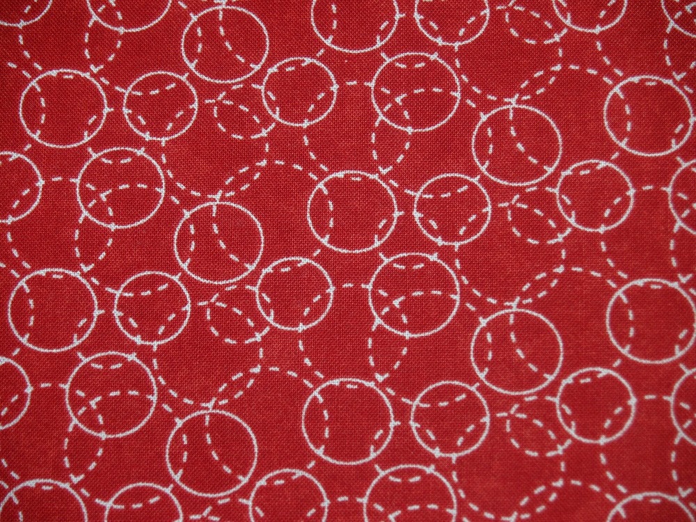 Moda Lamour Circles Red 1 Yard