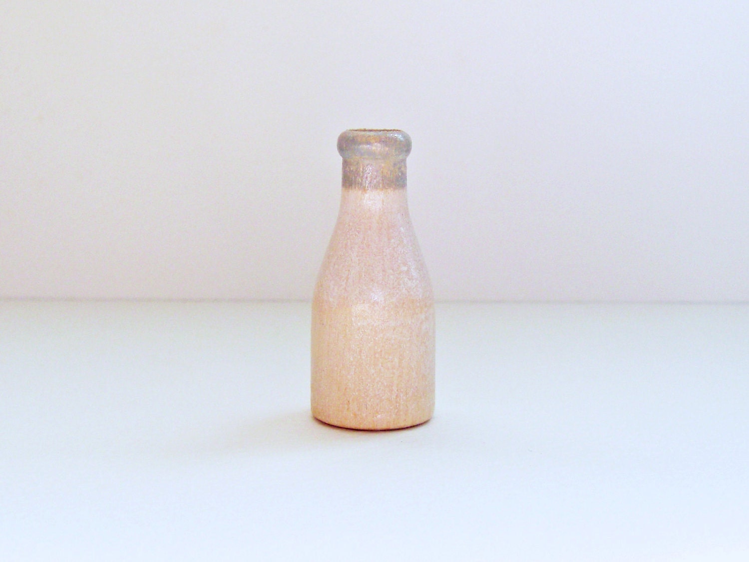 Miniature Wood Milk Bottle