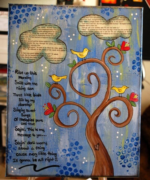Everything is gonna be alright / 11 x 14 mixed media canvas