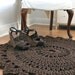 ROUND BEDROOM RUG Handmade Crochet Nylon Chocolate Brown Home Decor
