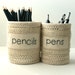 Pen and Pencil Desk Organizers Embroidered Shabby Chic Office Decorating Crochet Cream Black Neutral Home Decore