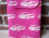 Padded iPad Case-Pink Cars