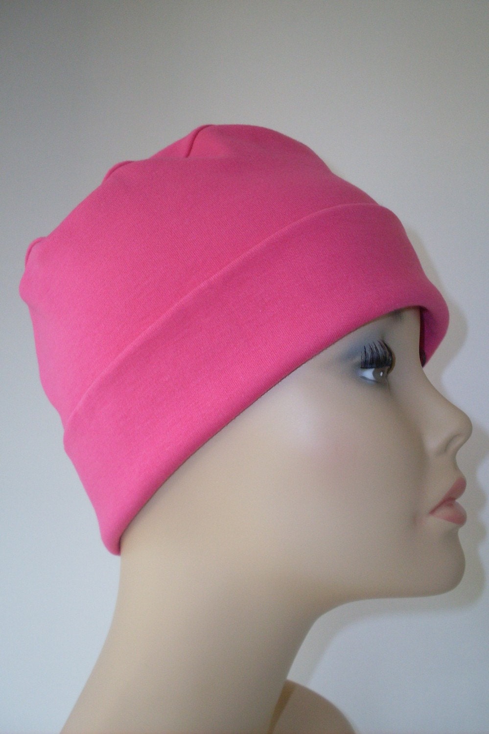 Pink Magenta Chemo Hat Cancer Cap Cotton Jersery Knit Women Turban Free Ship in USA