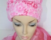 Chemo Hat Cancer Cap Soft Womens Warm Polar Fleece Pink Flower Beanie Winter Women