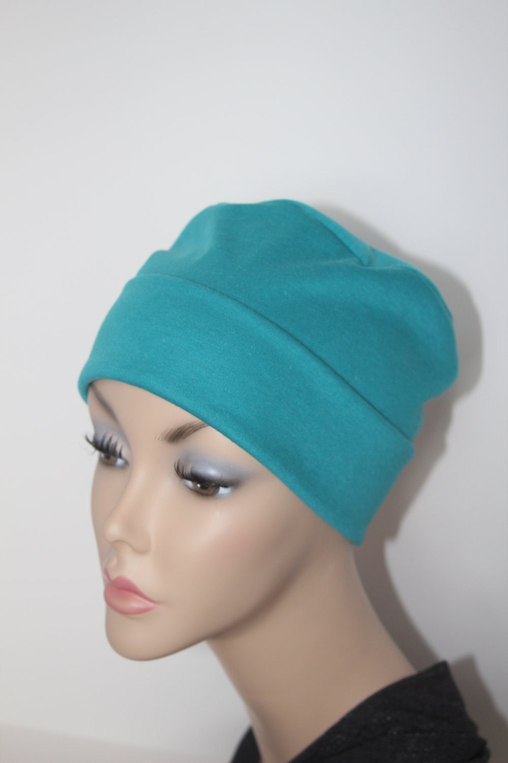Items similar to Teal Chemo Hat Cancer Cap Soft Womens ...