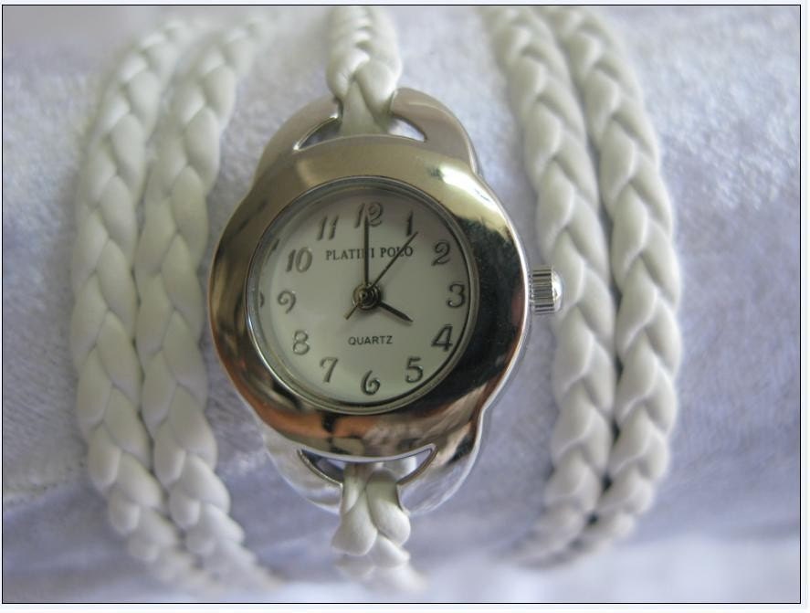 Handmade Mini Small Double strap Bracelet Watch with a real leather band with a lovely pattern WORLDWIDE FREE SHIPPING