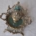 Vintage European Brass and Enamelled Inkstand