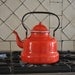 French Country Large Red  Enamelled Kettle
