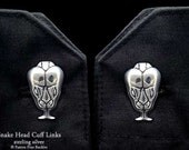 Snake Head Cuff Links Sterling Silver