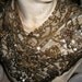 Vintage Exquisite French Gold Toned Hand Sewn Beaded Statment Collar/Shawl Necklace Glam.