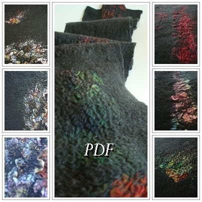 PDF Tutorial Felted wool scarf using Nuno felting technique in English