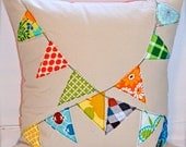 linen pennant pillow cover