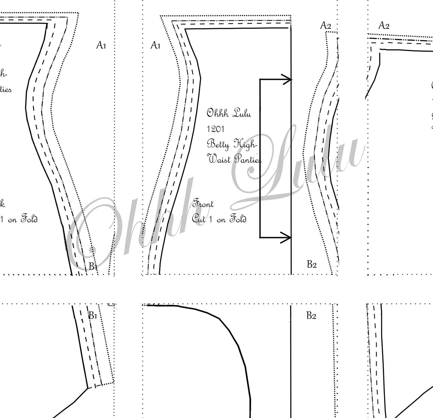 Ohhh Lulu The Betty High Waist Panties PDF Sewing Pattern