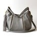 SALE Soft Leather Purse - OPELLE Ballet Bag - Large Size in Dove Pebbled Leather New