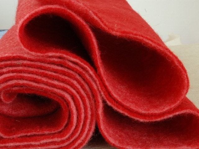 WOOL FELT RED - Needle Felt 65cm (0.7 yds) x 65cm x 5mm
