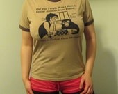 Animal Liberation, Tan T Shirt, Medium - brown, beige, off white, neutral, earth tone, unisex, women, men, veg vegan vegetarian