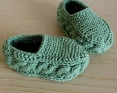 INSTANT DOWNLOAD - Knitting Pattern (PDF file) Cable Slippers for Baby and Toddler (sizes from 3 months till 3 years old)