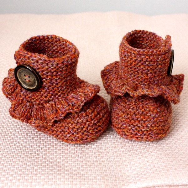 INSTANT DOWNLOAD - Knitting Pattern (pdf file) First Step Baby Booties (sizes 0-6/6-12 months)