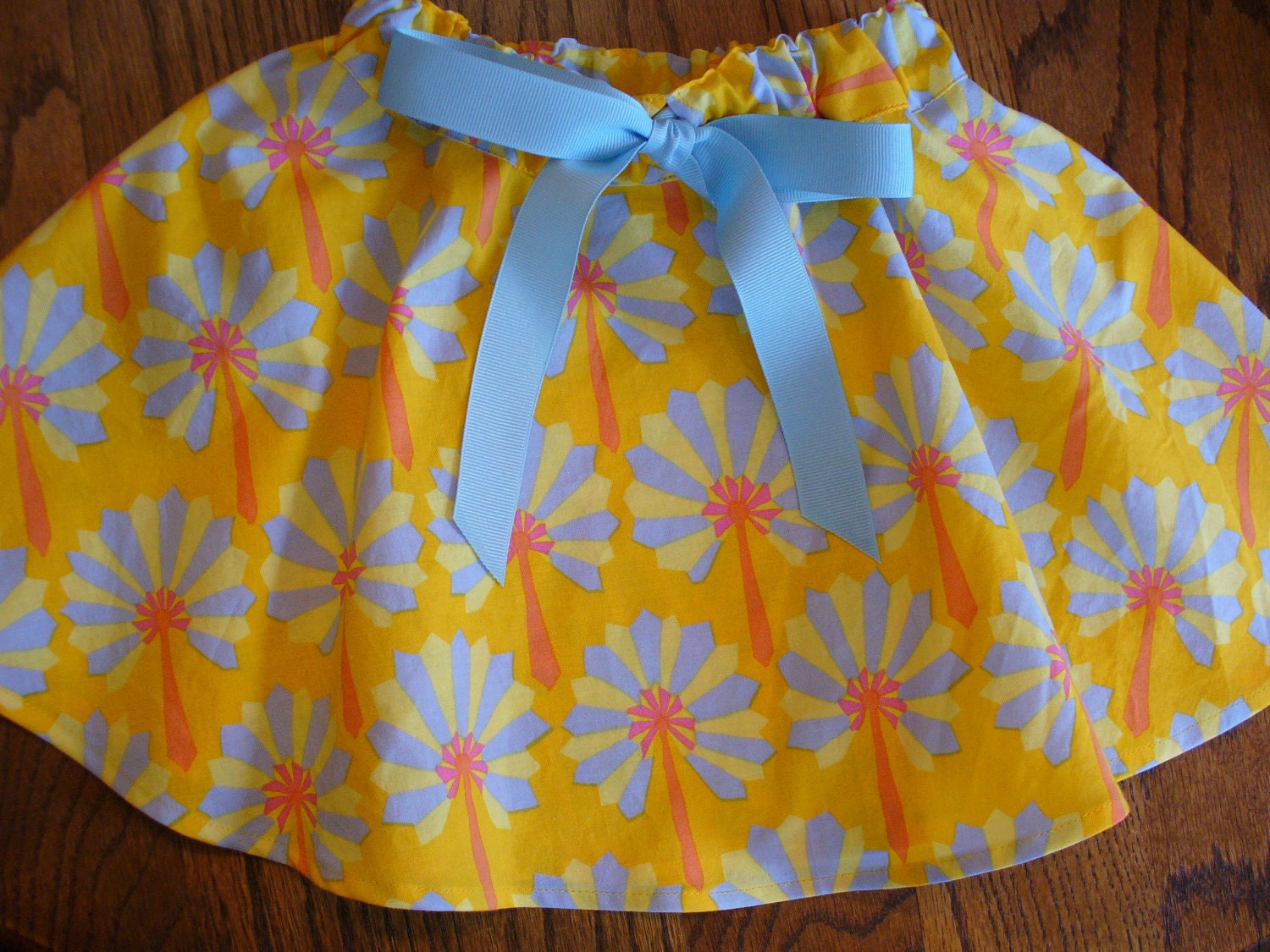 ON SALE Twirl Skirt - Yellow Palm Fan Sizes 12MO - 10