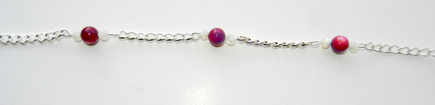 Reserved for Paula  Pink Sardonyx Agate Fan Pendant Necklace