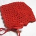 READY TO SHIP Red Bonnet - scalloped shell lacy crochet baby hat