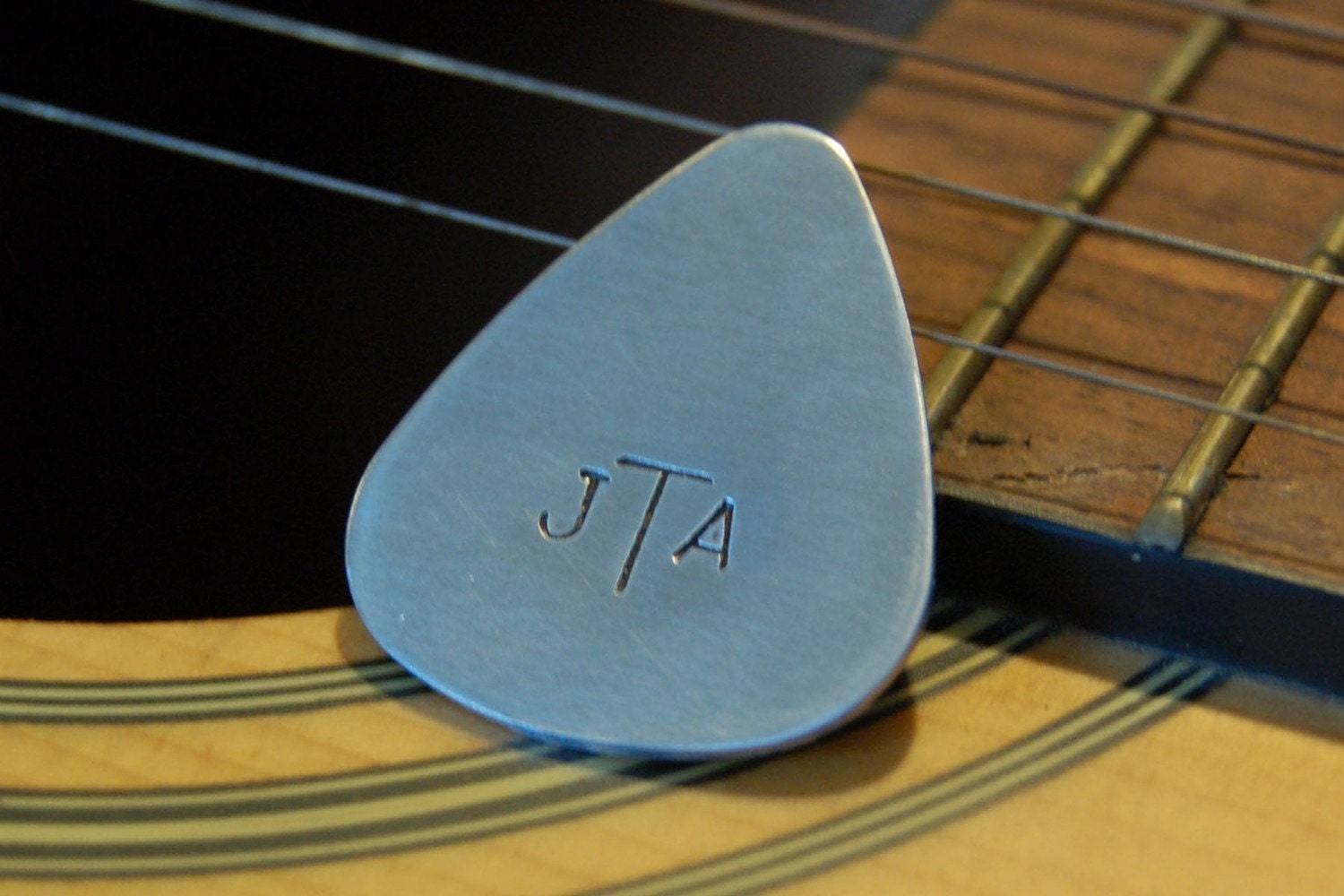 Custom Guitar Pick / Stamped Aluminum