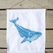 Whale Woodblock Print. Fabric Wall Hanging. 11X14. Choose Any Color.