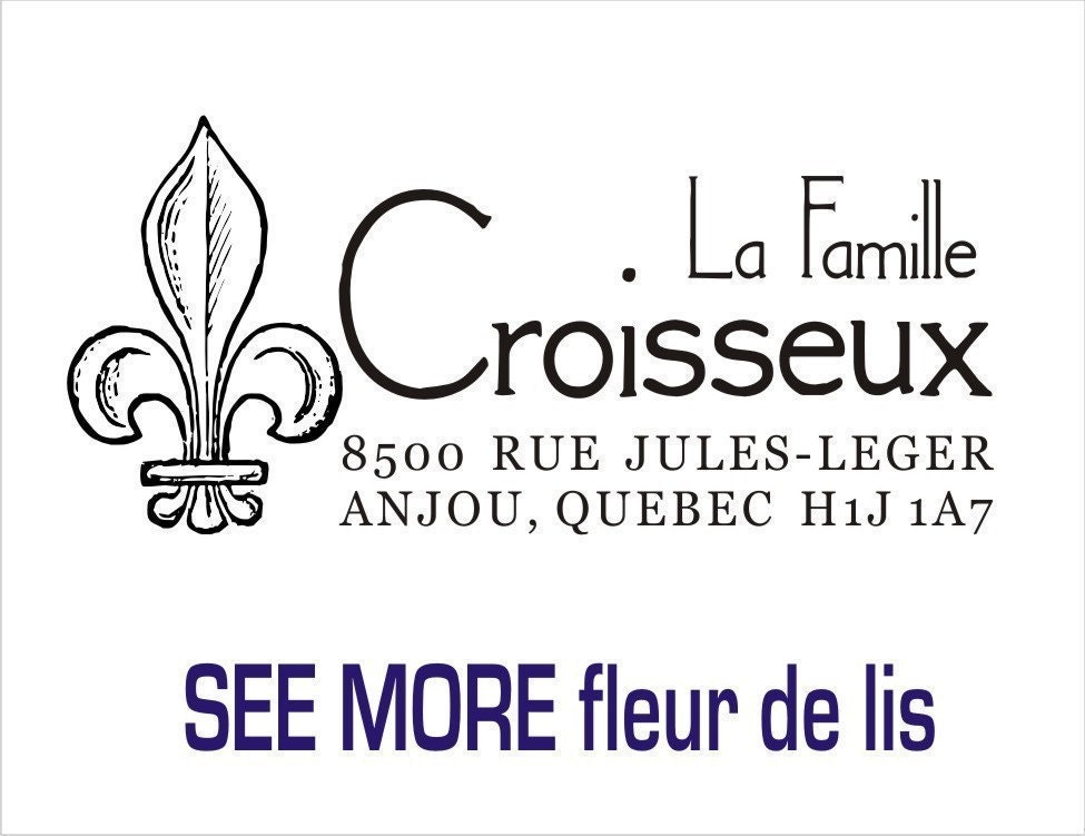 Choose Your Fleur de Lis - Custom Return Address Rubber Stamp - Self Inking
