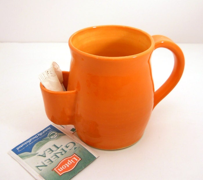 Tea Drinkers Sidekick Mug, Orange Cup, Tea Bag Pouch