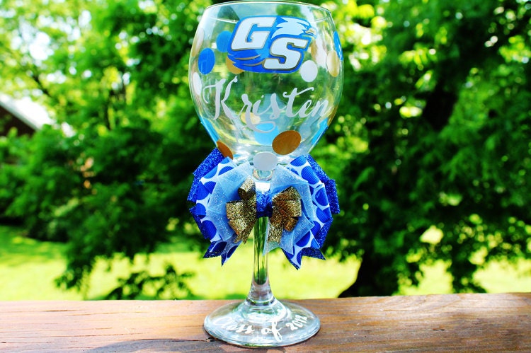 GSU Georgia Southern University Eagles Personalized Name Graduation Class of 2012 College High School Wine Glass