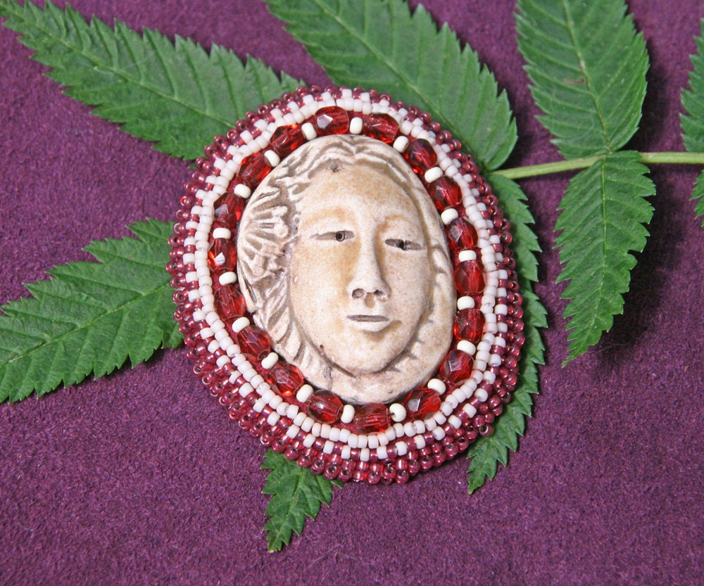 Goddess Brooch, Beaded