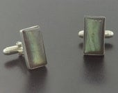 Labradorite Rectangular Sterling Silver Argentium Cufflinks