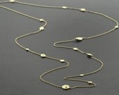 18k Watercast Long Necklace with Diamonds
