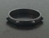 Oxidized Sterling Silver Stud Stacking Ring