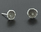 Argentium Sterling Silver Watercast Earring Studs