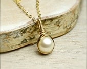 White Freshwater Pearl Necklace on 14K Gold Fill