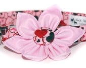 Chocolate Kisses Pink Flower,,,,,,,,,Dog Collar Accessory