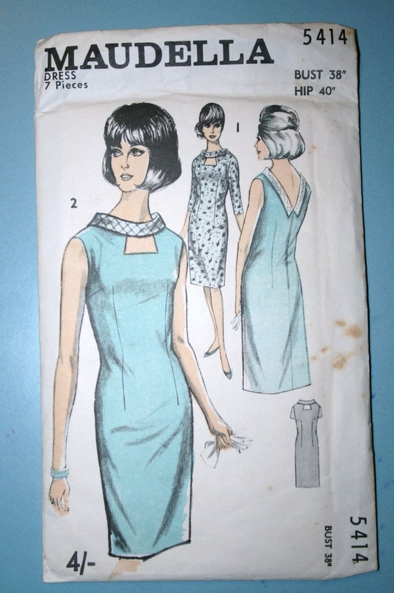 Vintage sewing pattern 1960s Maudella day / evening dress - unused