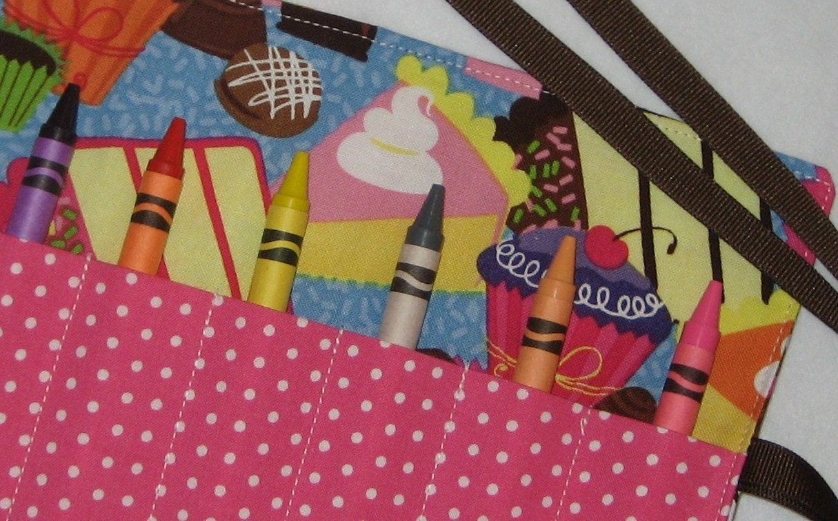 Sweet Treats Crayon Roll with 8 Crayola Crayons - Perfect for Party Favors, Purse, Diaper Bag, Book Bag, etc.