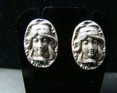 Sterling Silver very finely detailed Art Nouveau earrings