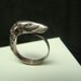 Borzoi / Greyhound sterling silver ring with diamond eyes