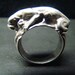 Sterling Silver Panther ring with diamond eyes