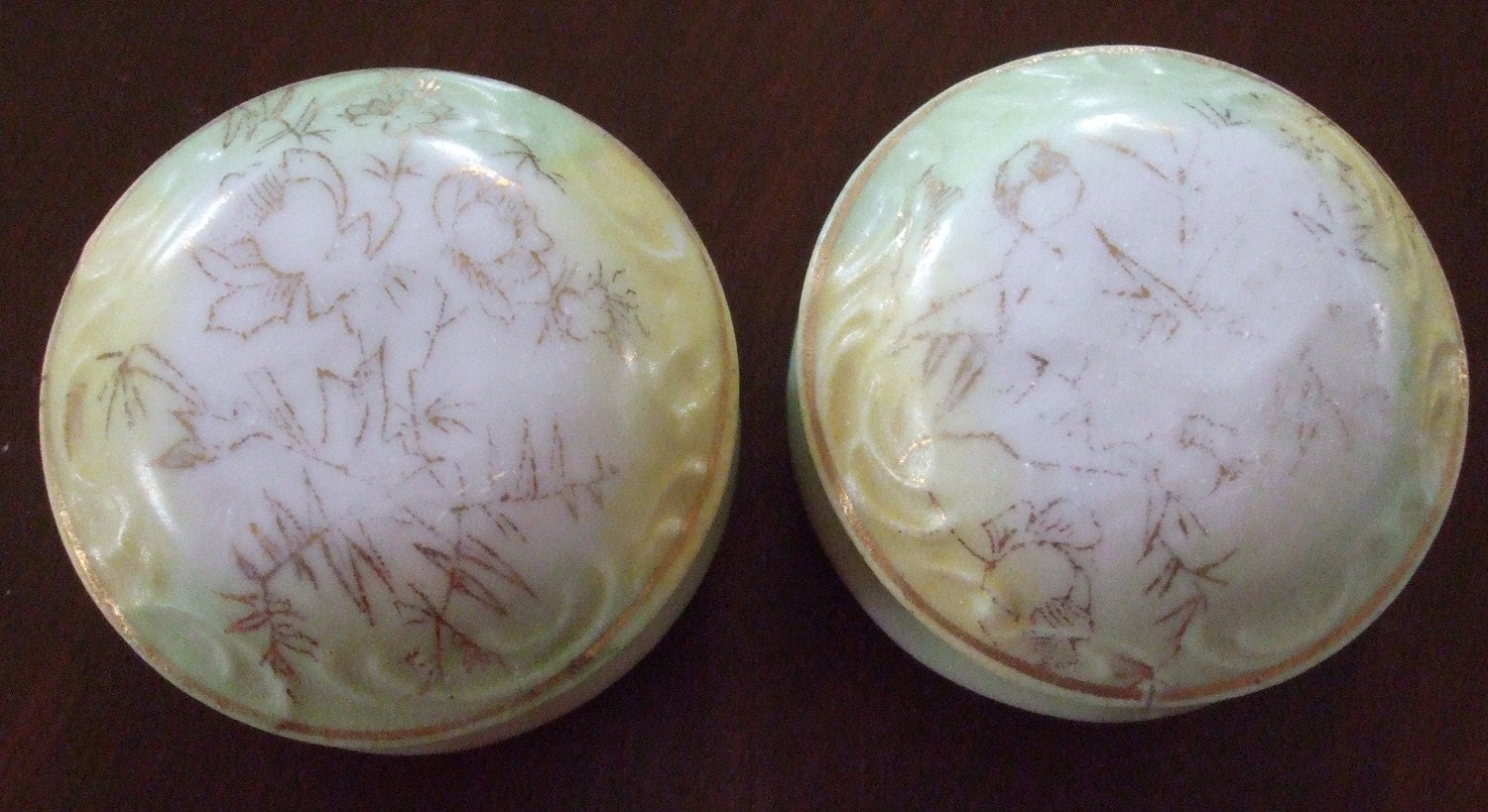 Two Vintage Trinket Boxes - 2" Round
