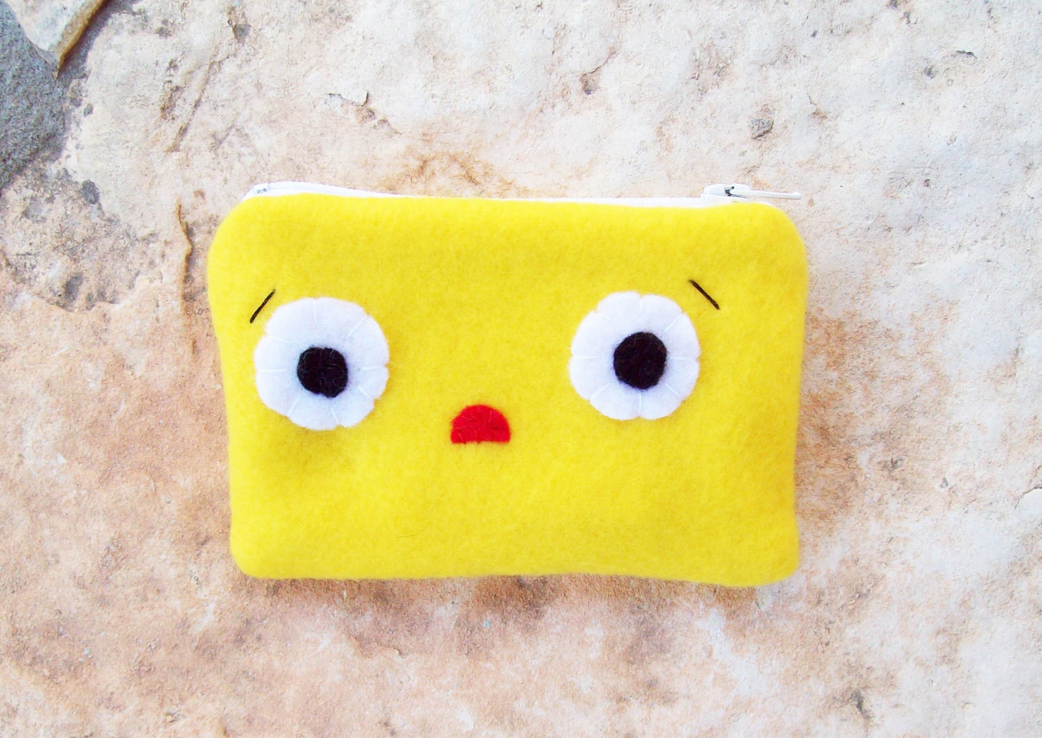 Yellow fleece kawaii coin purse