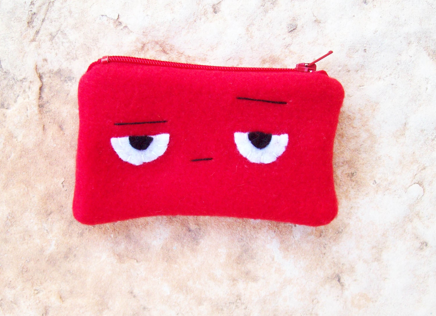 Red fleece kawaii coin purse