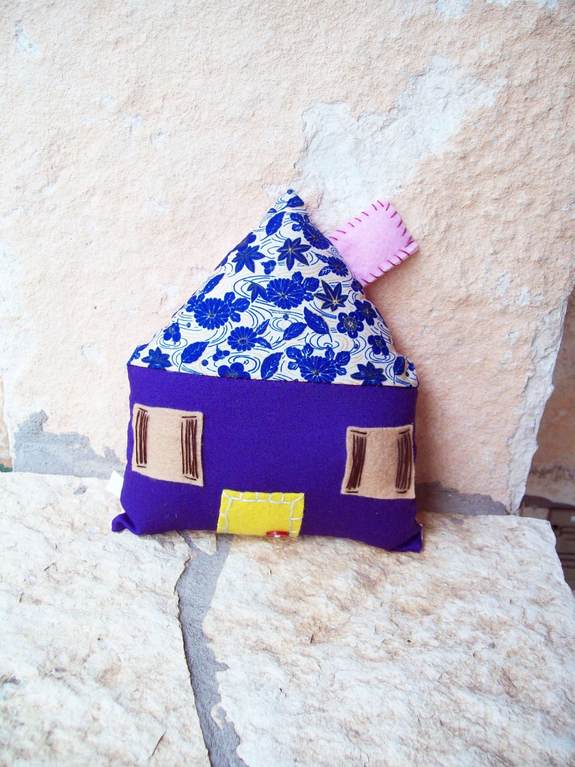Cute plush house pillow small