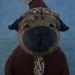 Pug Santa Claus Figurine- handmade, papier mache OOAK, PUG SANTA