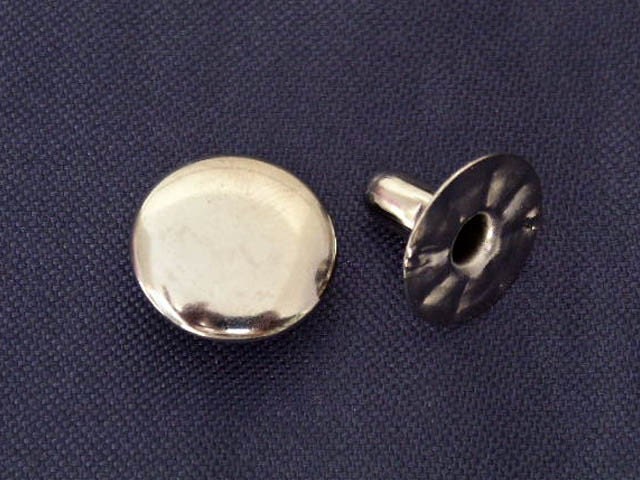 25 sets 13mm Silver FLAT Round Rapid Rivet Stud
