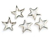 100 pcs 13mm silver / nickel Star Studs Biker Spikes spots nailheads prong